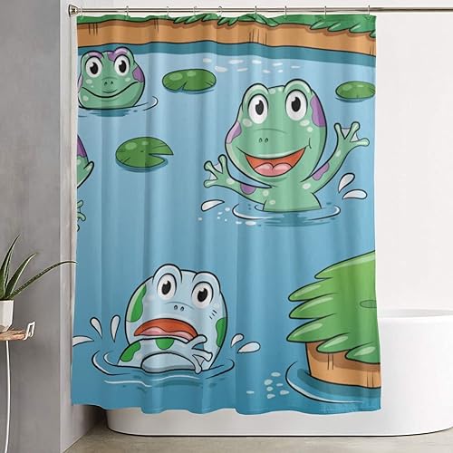 Miniatura 7 de Frog at The Lake Bathroom Shower Curtain Sets,Long Funny Shower Curtains for Bathroom,Cute Cortinas De Baño Bathroom Curtain Washable,Waterproof