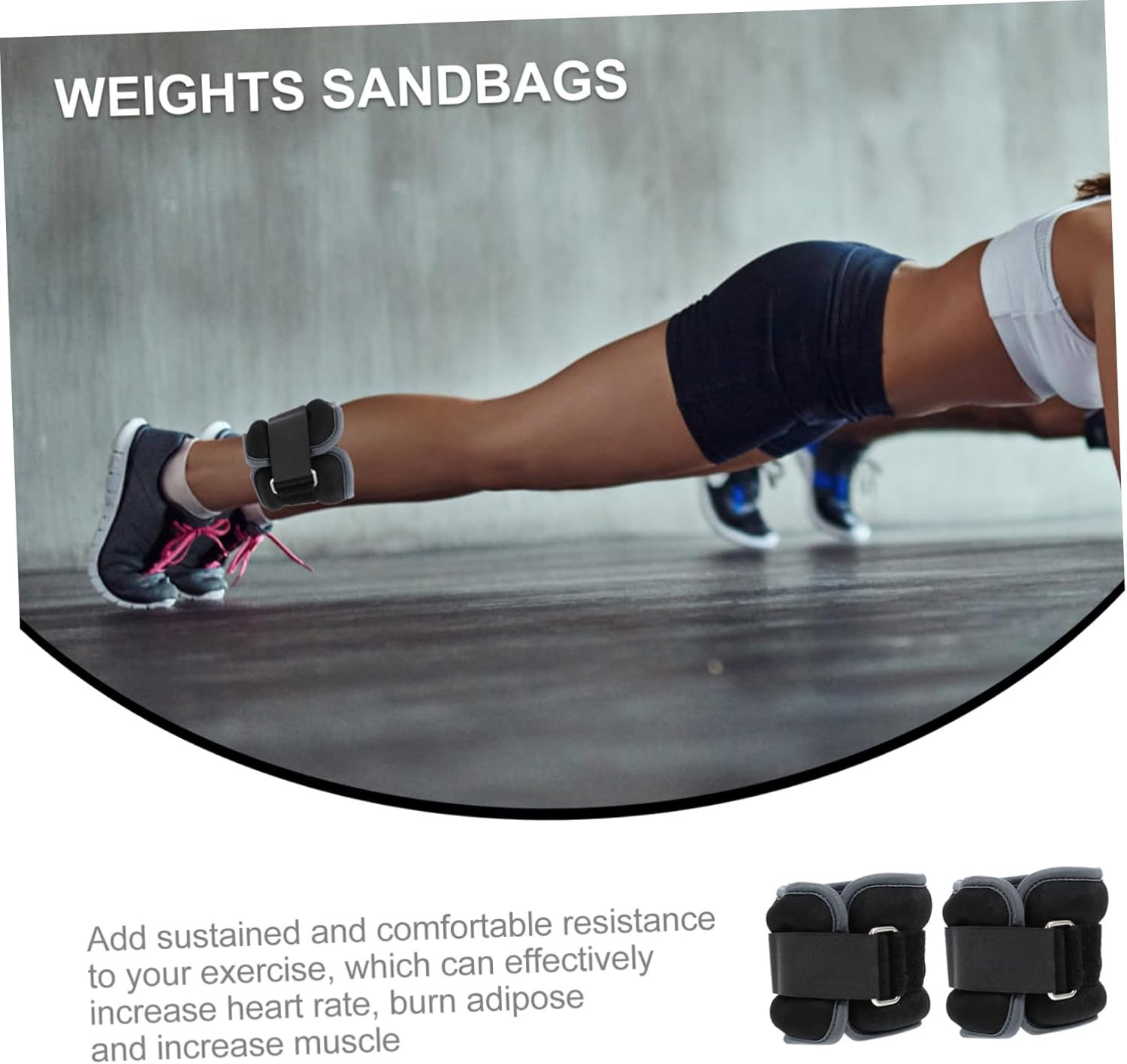VANZACK 1pair Adjustable Weight-bearing Sandbags for Ankle and Wrist Each for Running Yoga and Fitness Training Compact and Portable Design