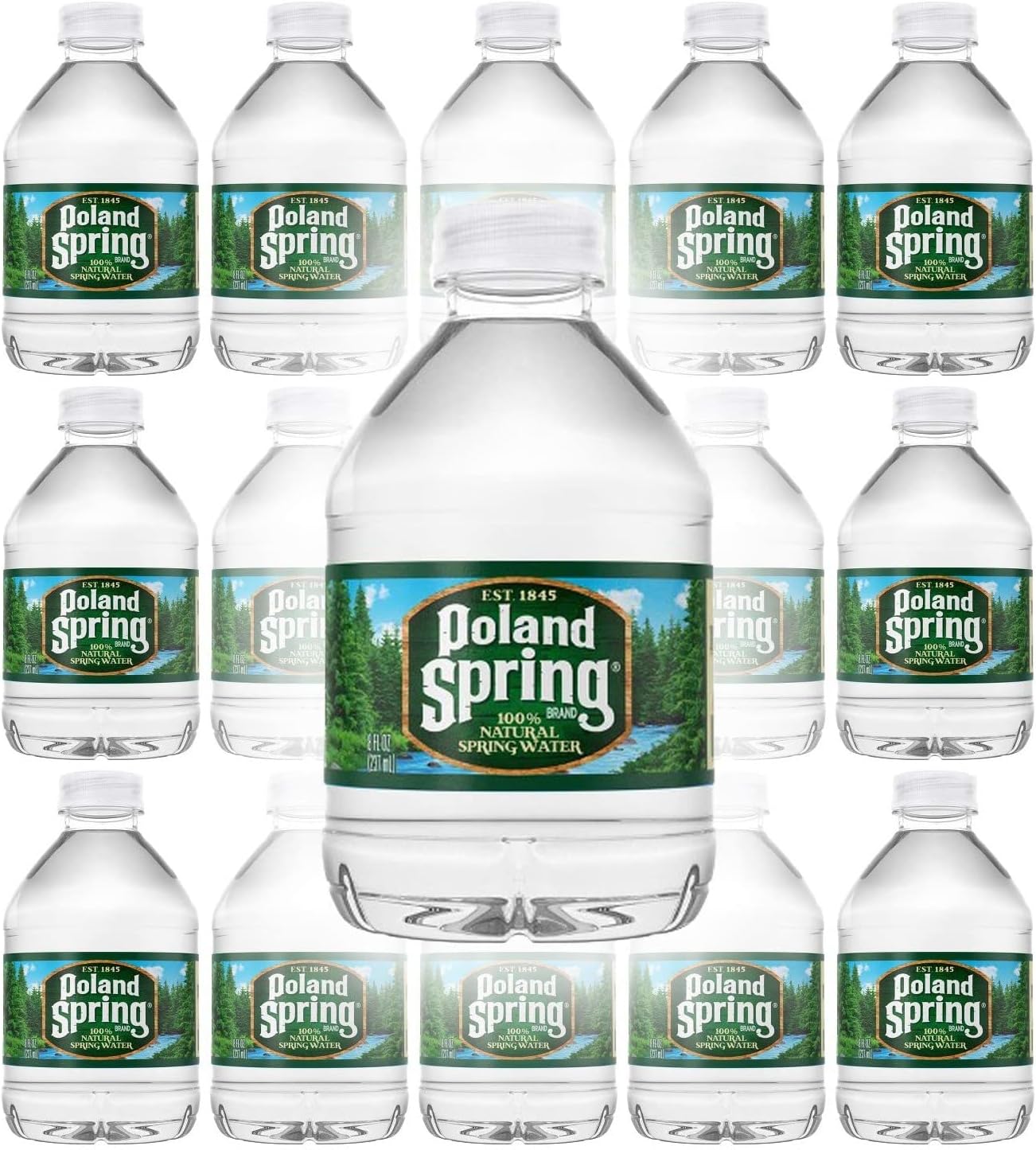 Poland Spring 100% Natural Premium Spring Water - 8 Fl Oz Bottles | Pack of 16