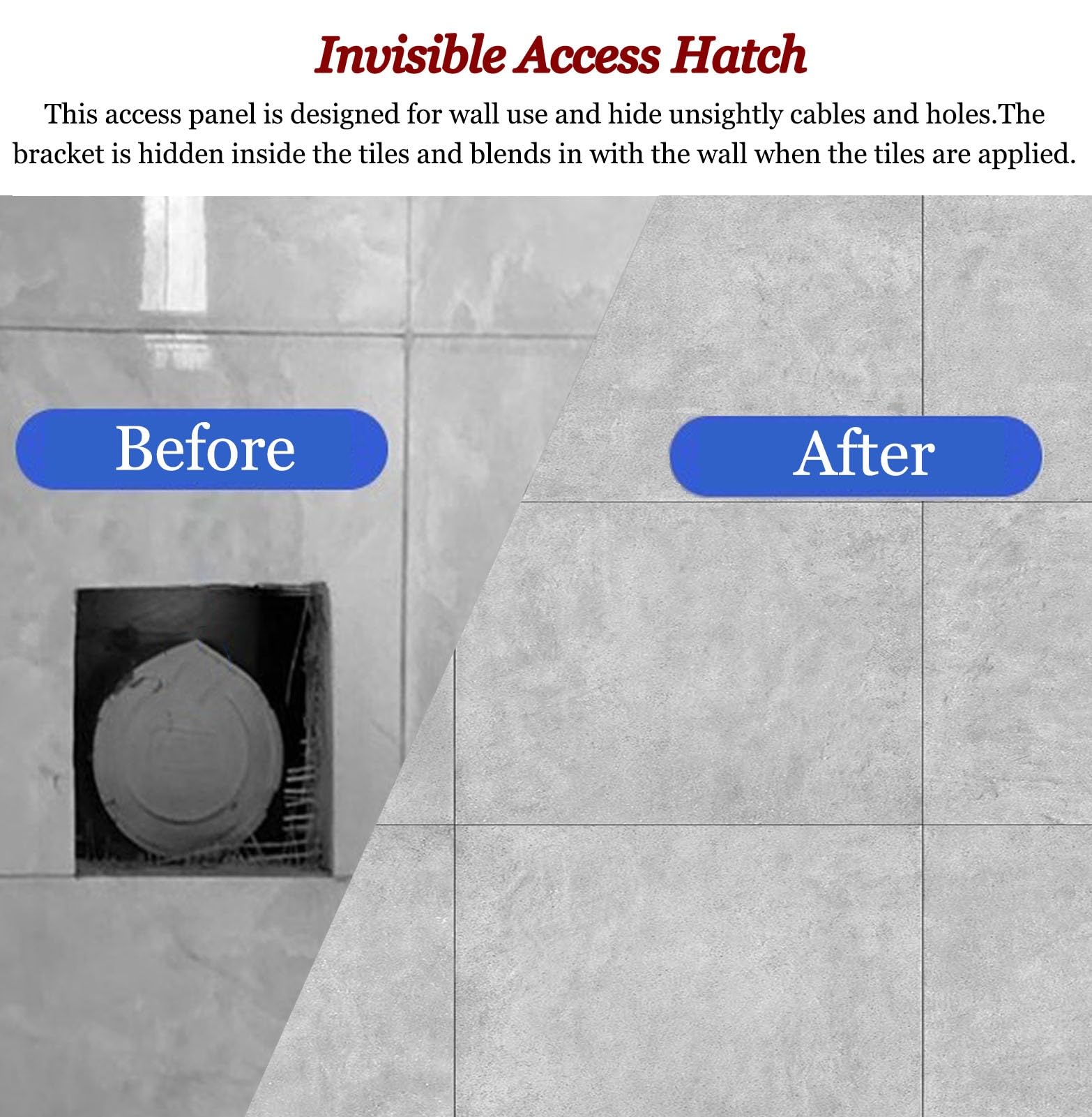 Panel de acceso invisible, sin juntas, puerta de inspección de paneles de yeso, ajustable, puerta de acceso para azulejos de baño, puerta de mantenimiento de fontanería (500 x 1400 mm)