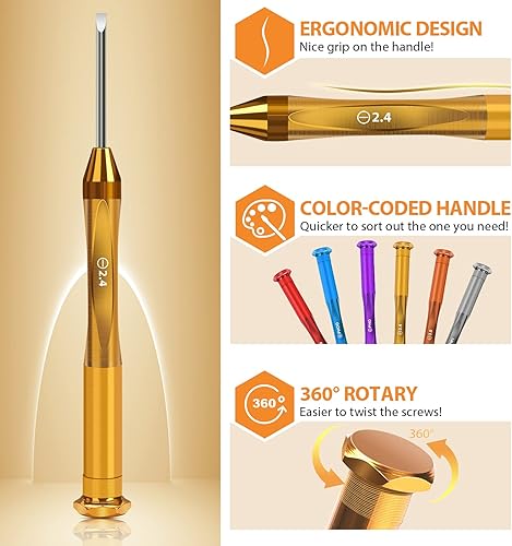 Miniatura 2 de Juego de destornilladores magnéticos pequeños, paquete de 6 unidades+pestillo de puerta de perno 2 unidades