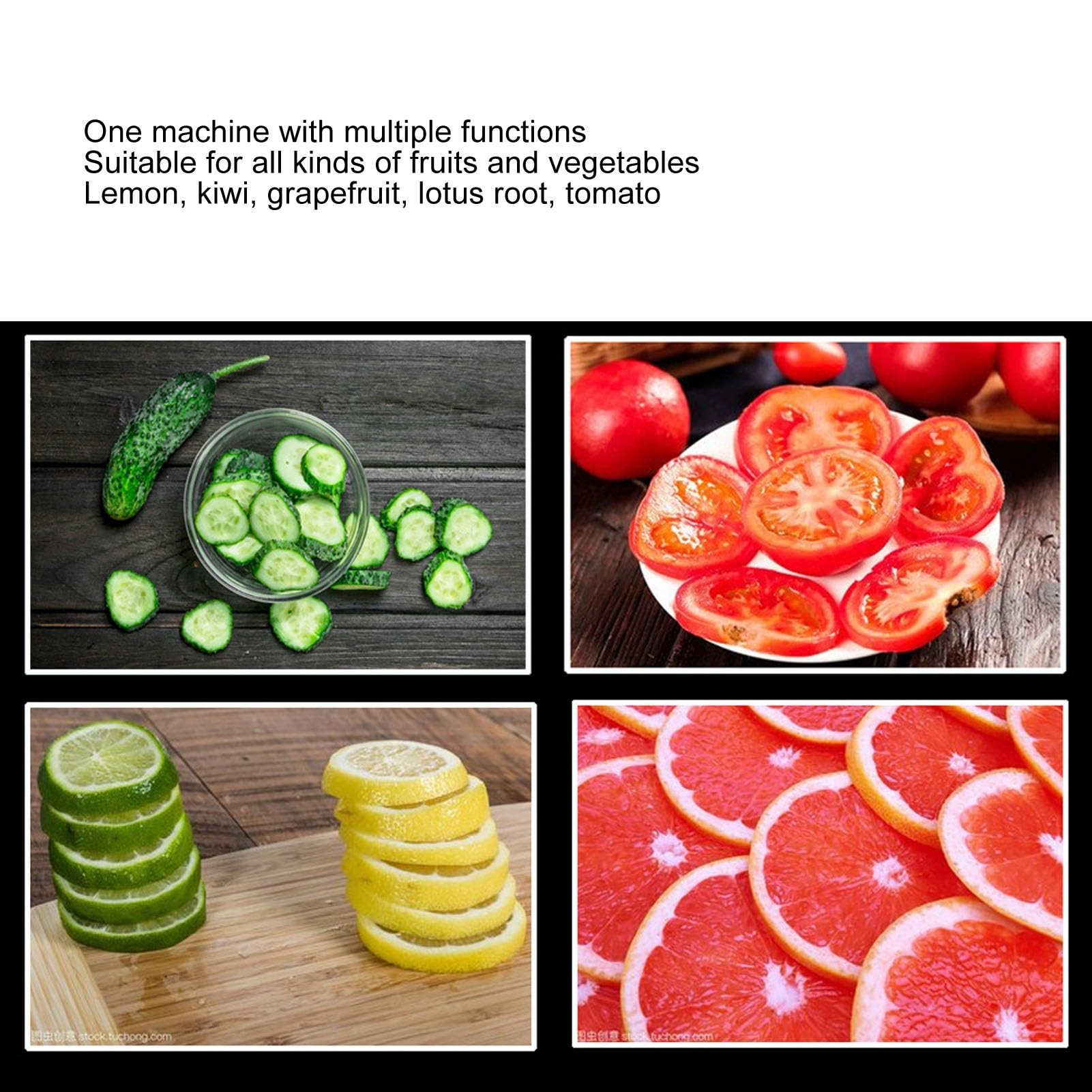 Akozon Cortador de Verduras Manual de Acero con 4 ventosas: Cortador de Alimentos Versátil para Cebollas, Patatas, Tomates y Más (6.5MM)