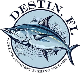 Destin Florida Fishing Village Design Souvenir Vinyl Decal Sticker 3-Inch
