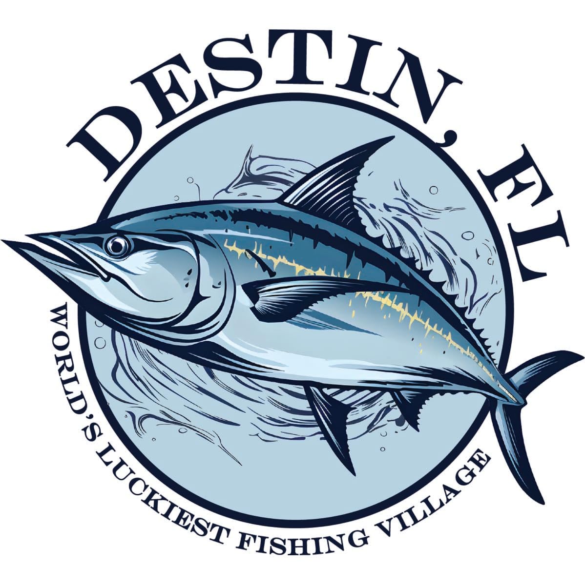 Destin Florida Fishing Village Design Souvenir Vinyl Decal Sticker 3-Inch