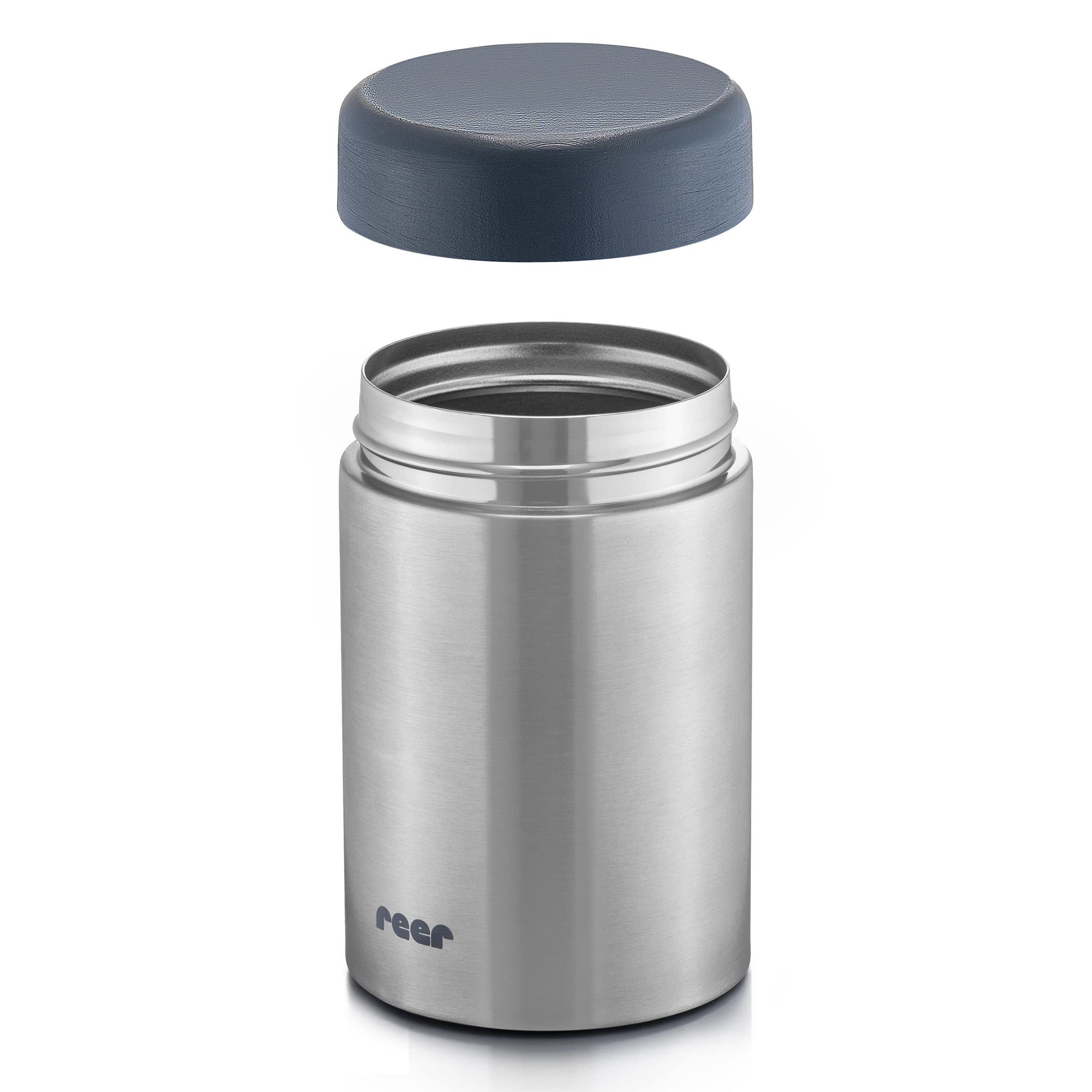 Reer Caja calentadora PURE de acero inoxidable para comida infantil, 300 ml, plata 90408 W