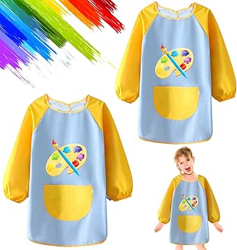Kinder Malschürzen Set - 2 Stück Wasserdicht Für 3-6 Jahre