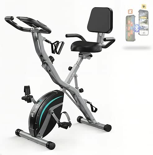 Pleny Folding Exercise Bike, 5 IN 1 Stationary Bikes for