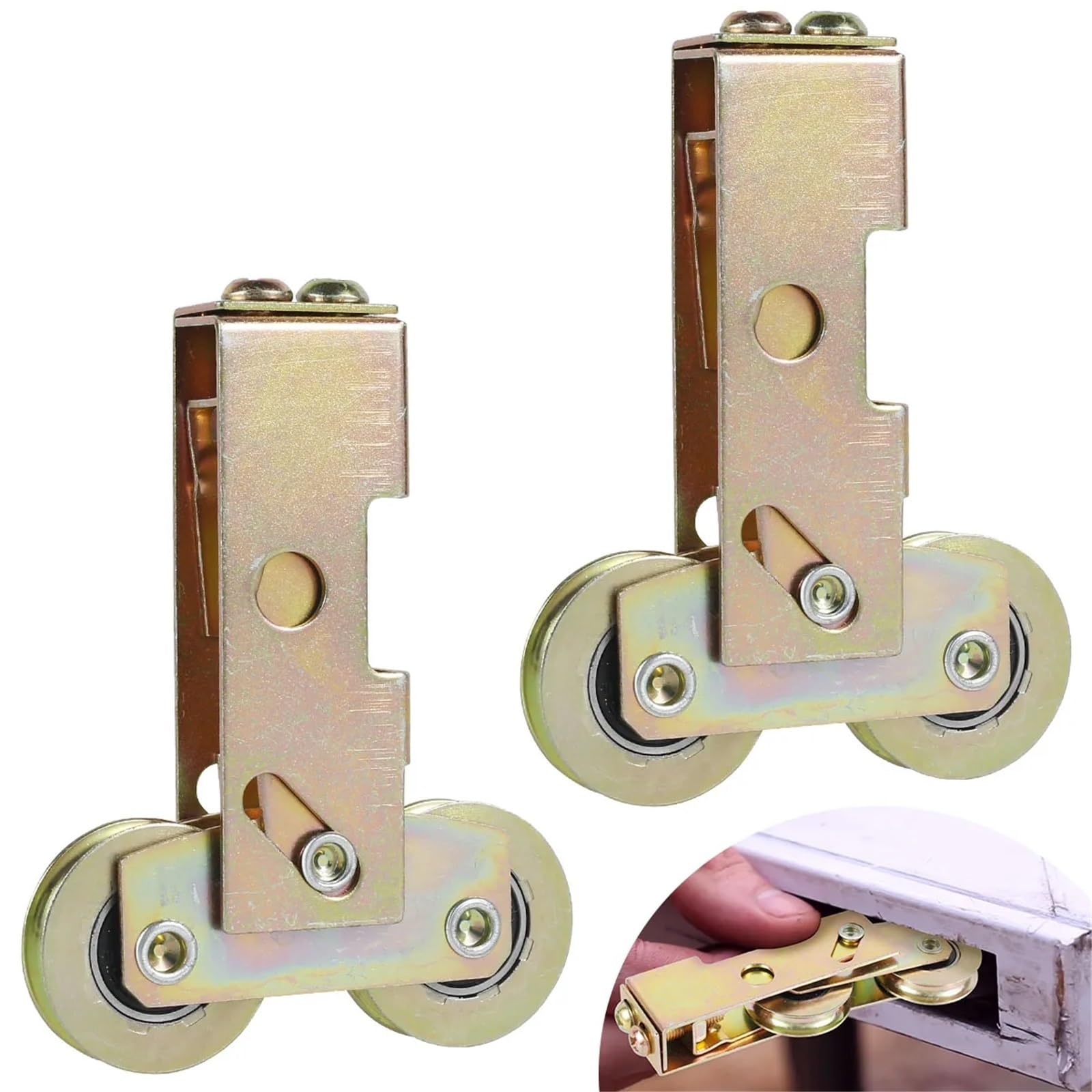 Kit di rulli tandem for porta scorrevole da 4 pezzi Cuscinetto ricambio for rullo for in vetro con cuscinetto a sfera 1-1/4 pollici Per Finestre e Porte