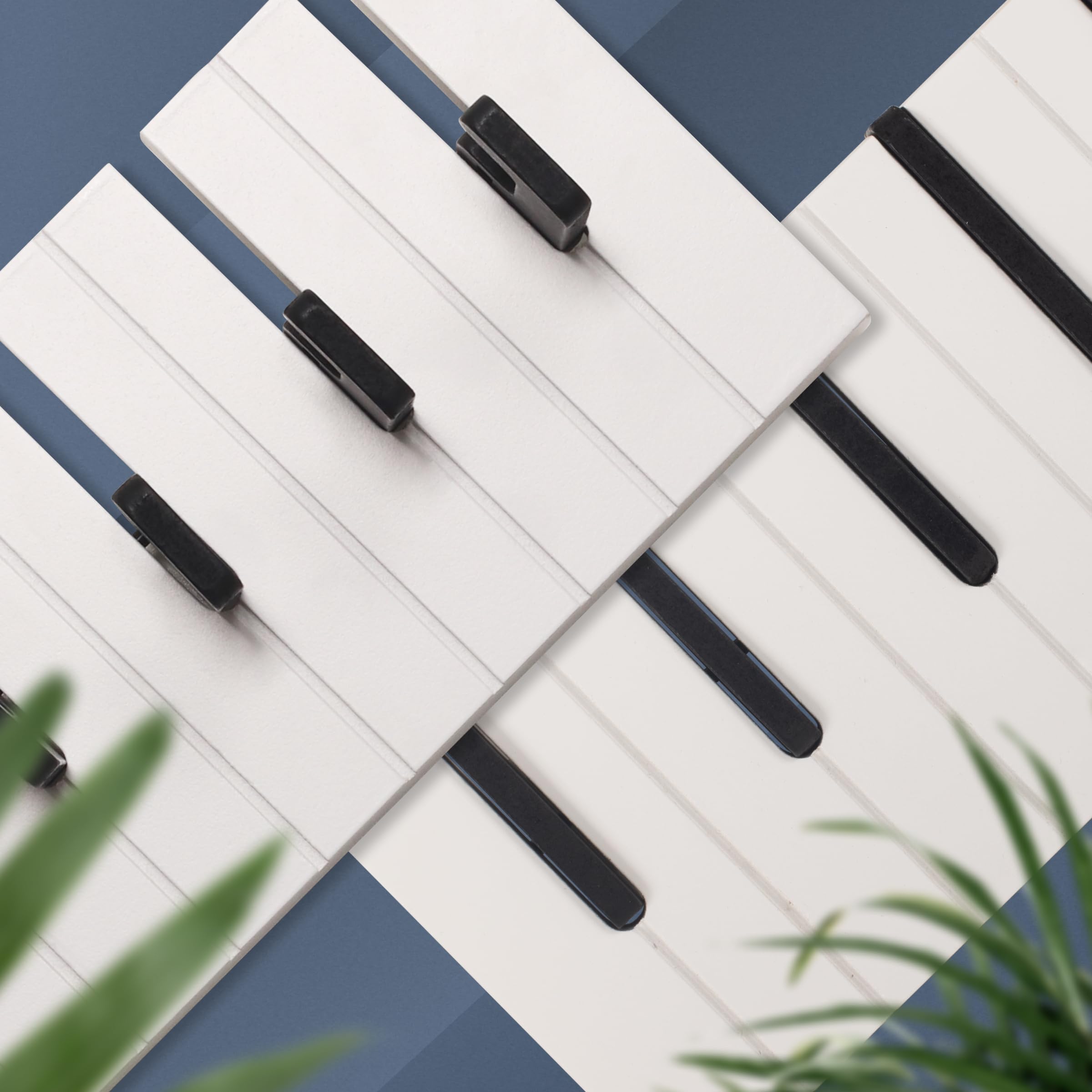 RICOO Garderobenleiste Wandgarderobe Kindergarderobe Piano Design ausklappbar WM1886-L Garderobe Wand Hakenleiste Kleiderhaken klappbar 9 Haken Holz Klavier Garderobenhaken