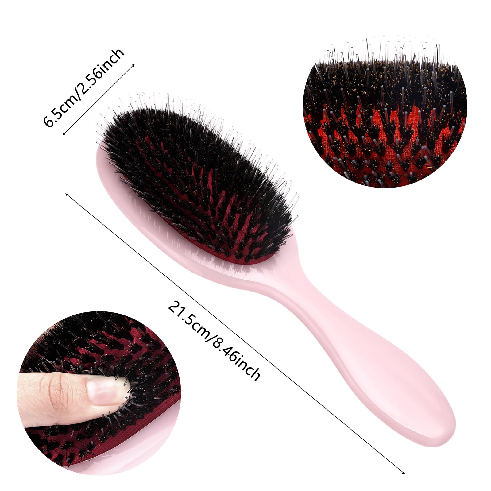 2 Pcs Hair Extension Brush Boar Bristle Hair Brush Used To Reduce Breakage And Knotting, Soften, Comb And Straighten Hair - Image 2