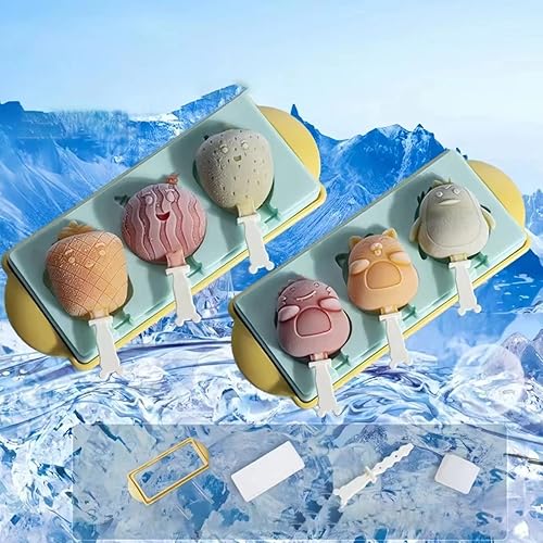 Miniatura 8 de 2 Pack Shaped Popsicle Mold Set for Kids 6 Pieces Silicone Popsicle Maker Ice Cream Molds DIY Frozen Ice Pop Molds Kitchen Accessories Easy Release
