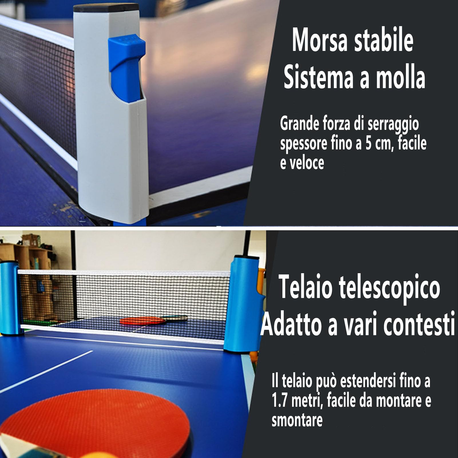 Racchette Ping Pong Con Rete Ping Pong Da Tavolo Retrattile, Interni Ed Esterni