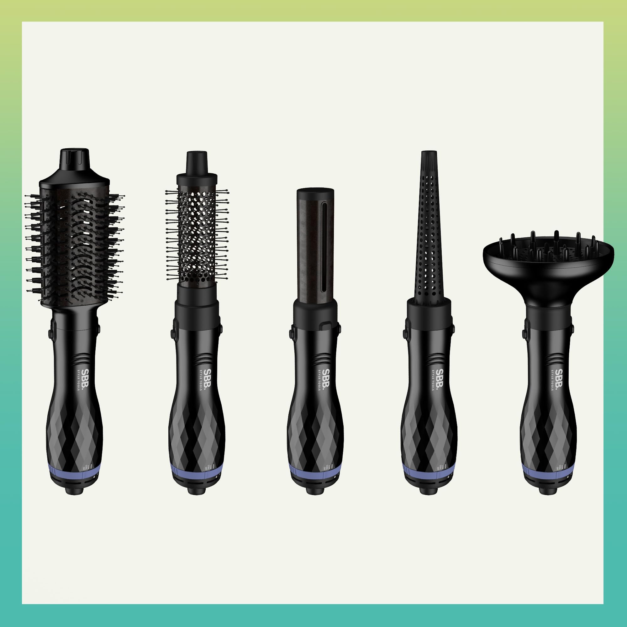 SBB Heißluftstyler 5 in 1 1200 W - Föhnbürste, Trocknen, Locken