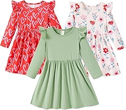 PATPAT Multipack Girl Toddler Dresses Sleeveless Flamingo Striped Toddler Casual Dresses