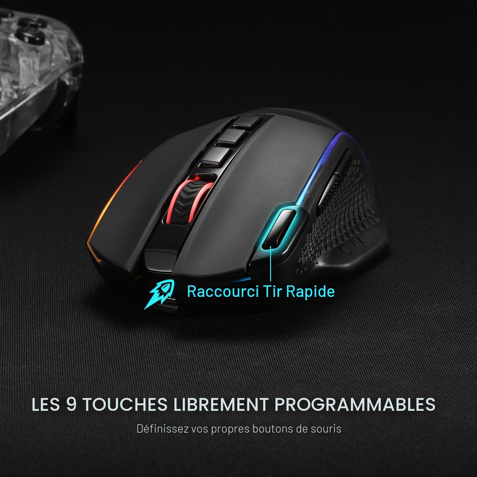Redragon M991 Souris sans Fil 26000 DPI 3 Modes Tir Rapide Noir
