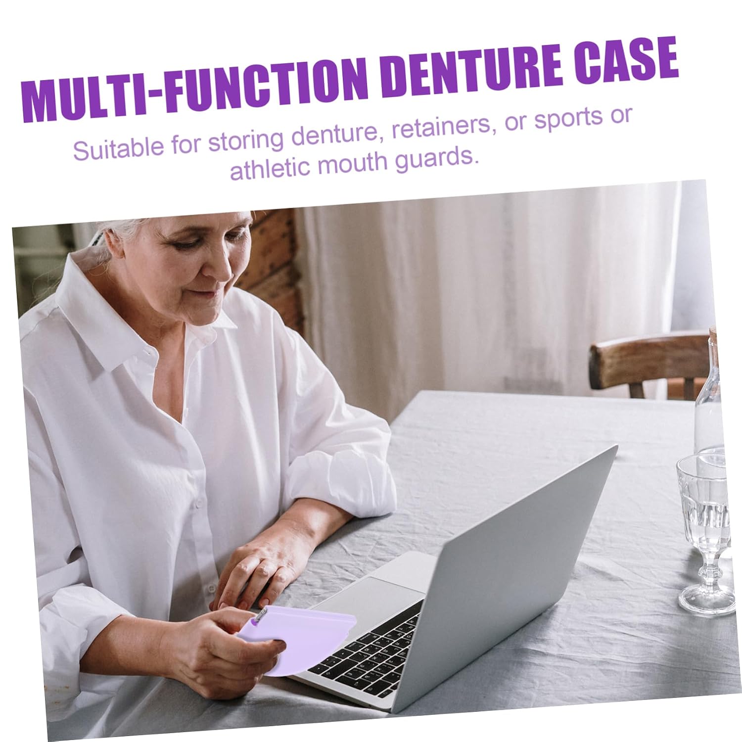 Ipetboom Convenient Denture Case Retainers for Denture Container Professional Travel Storage