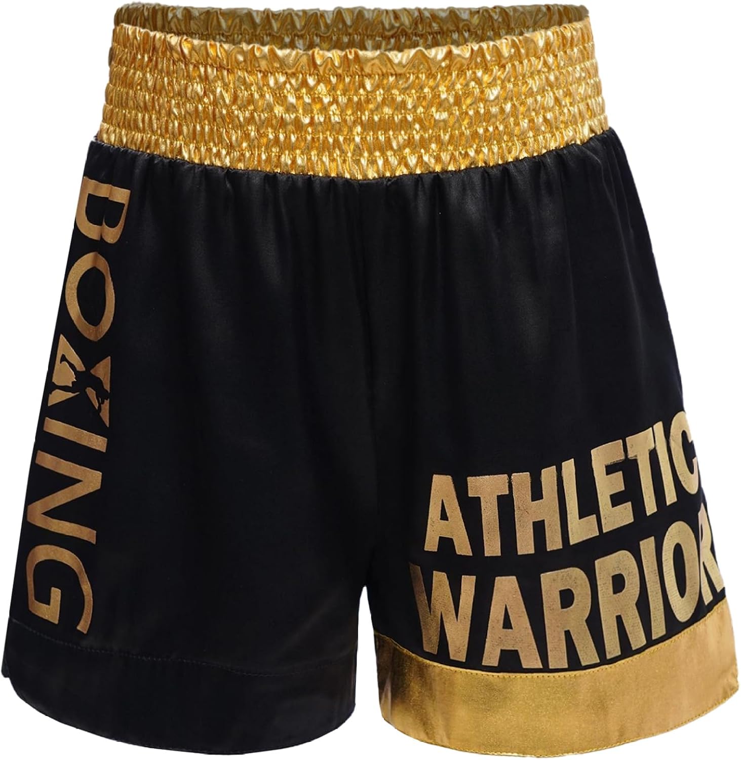 Kids Boys Boxing Costume Metallic Waist Trunk Shorts Halloween Boxer Cosplay Boxing Uniform