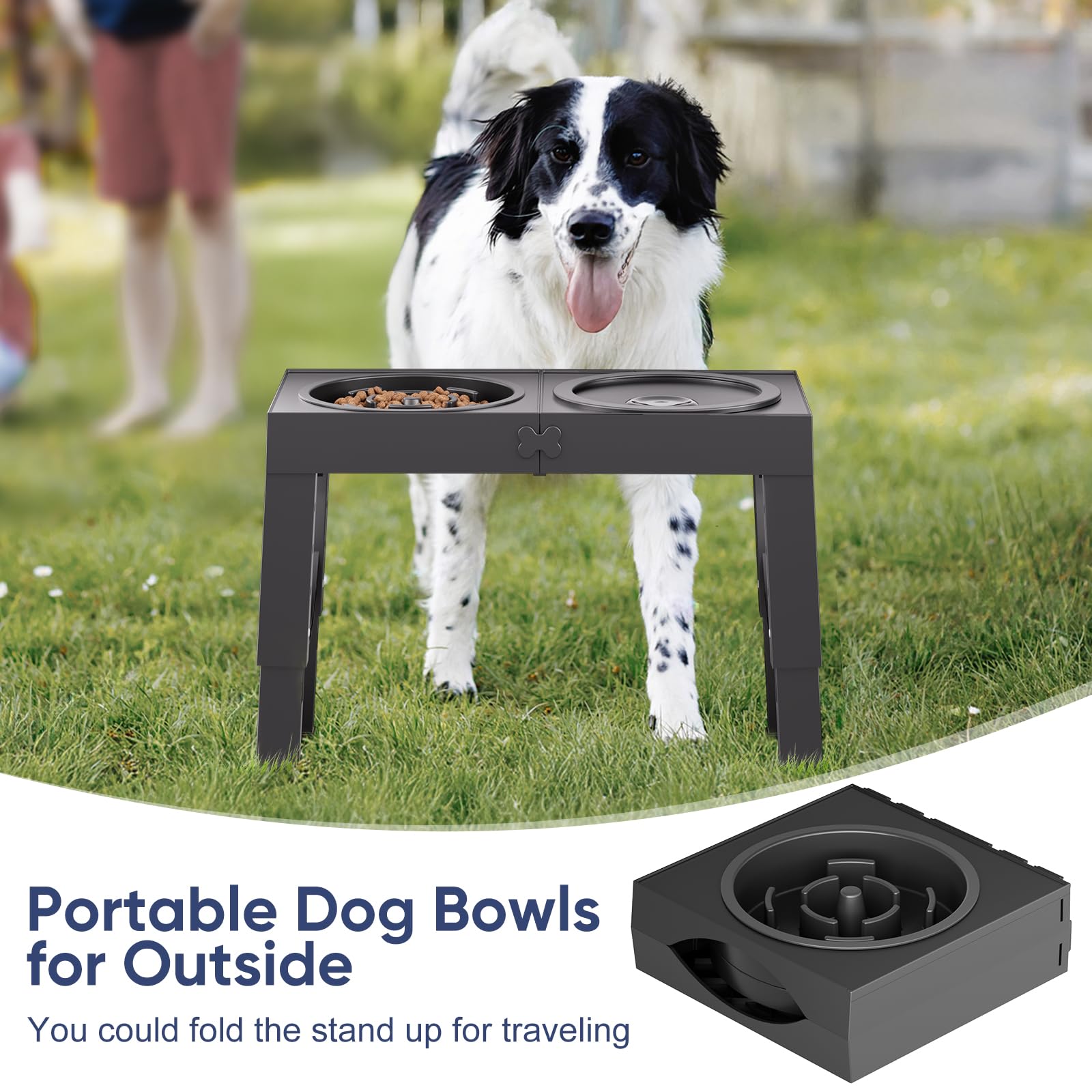 XIAZ Elevated Dog Bowls Large Breed Raised Dogs Bowl Stand Large/Medium Sized Dog Slow Feeder Dogs Bowls Food Water Stands 5 Heights Adjustable 9/11/12/14in Pet Feeder Dish Station - image 8