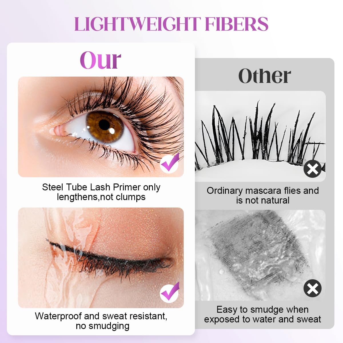 2026 New Metal Wand Mascara, Tubular Eyelash Primer Waterproof Long Curling Iron Wand Mascara, Brushless Mascaras for Natural and Non-smudged Eyelash (Black) - Image 5