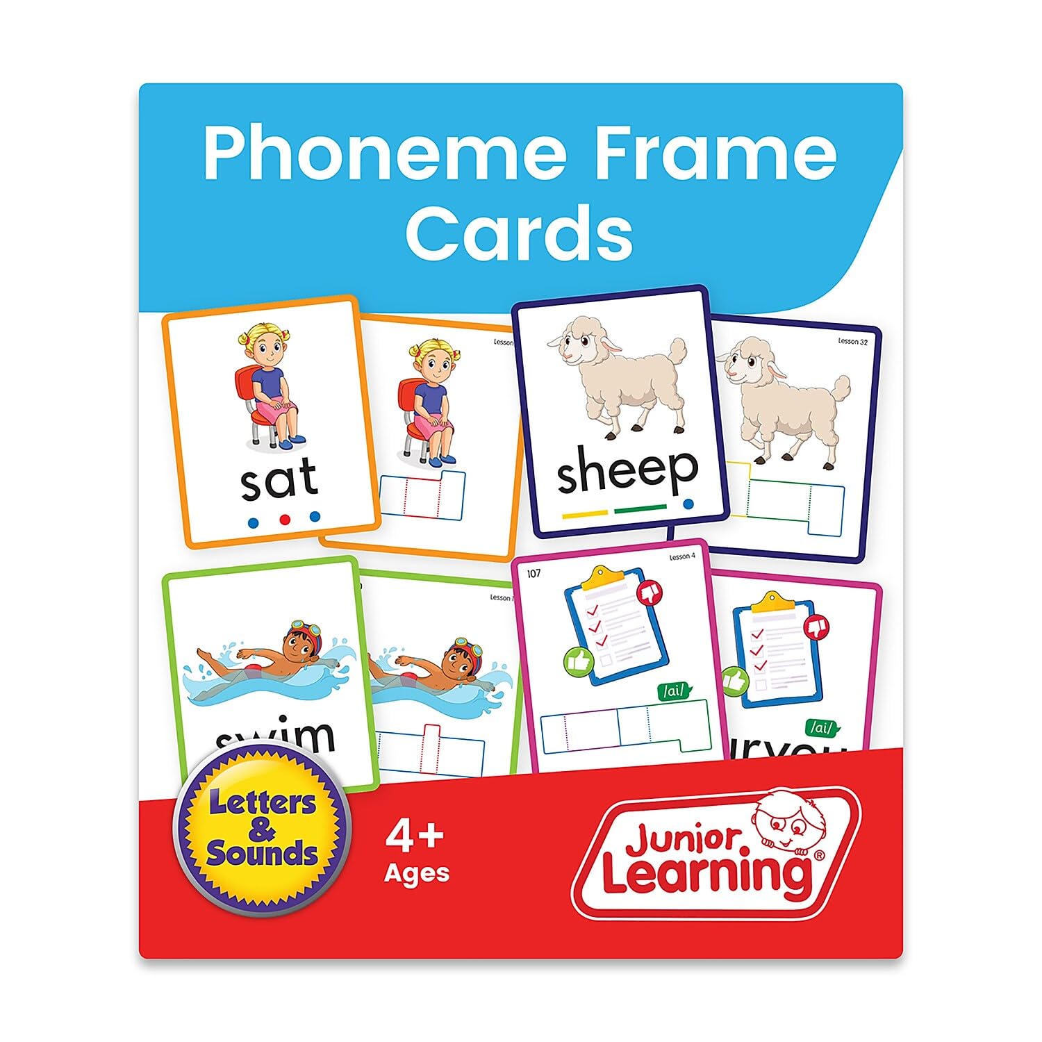 Junior Learning Rainbow Phonics Word City 6 Vibrant Magnetic Learning Landscape Boards