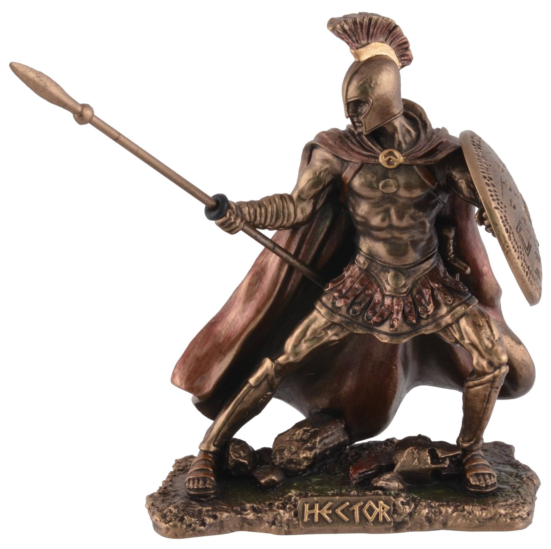 Greek Hero Hector, Trojan Prince, Miniature, Artificial Stone, Hand Coloured with Bronze Colour by Veronese