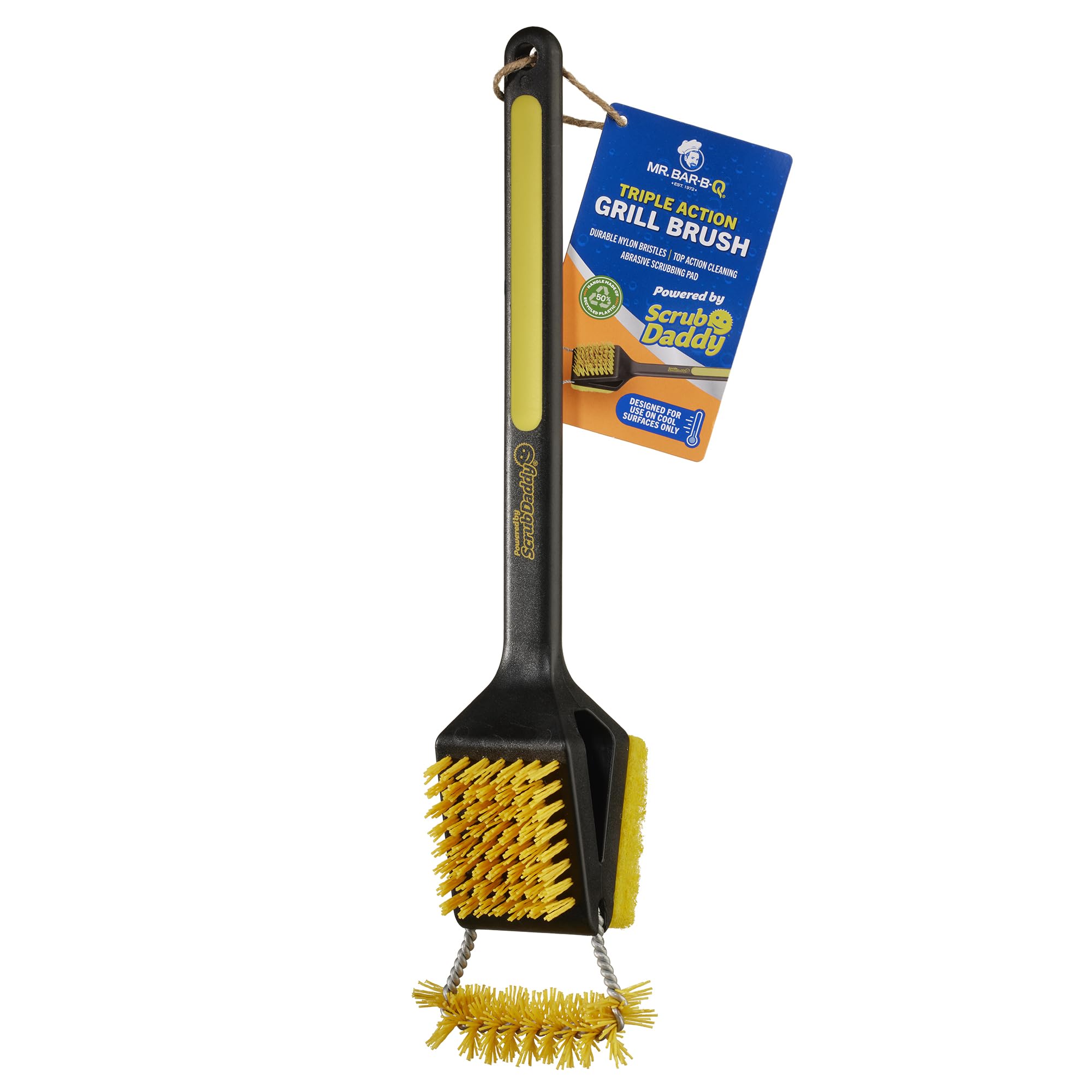 Mr Bar-B-Q Triple Action Grill Brush Powered by Scrub Daddy