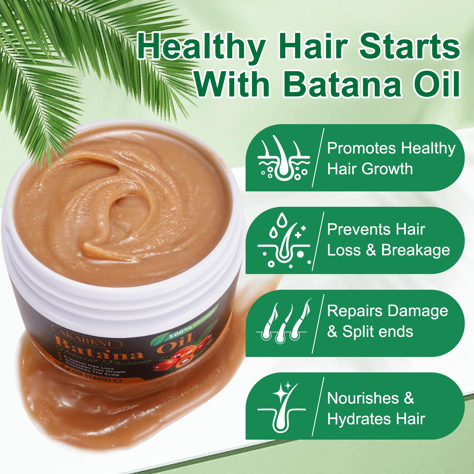 Batana Oil for Hair Growth Pure & Organic, Cold-Pressed Batana Oil, Supports Hair Strength - Image 2