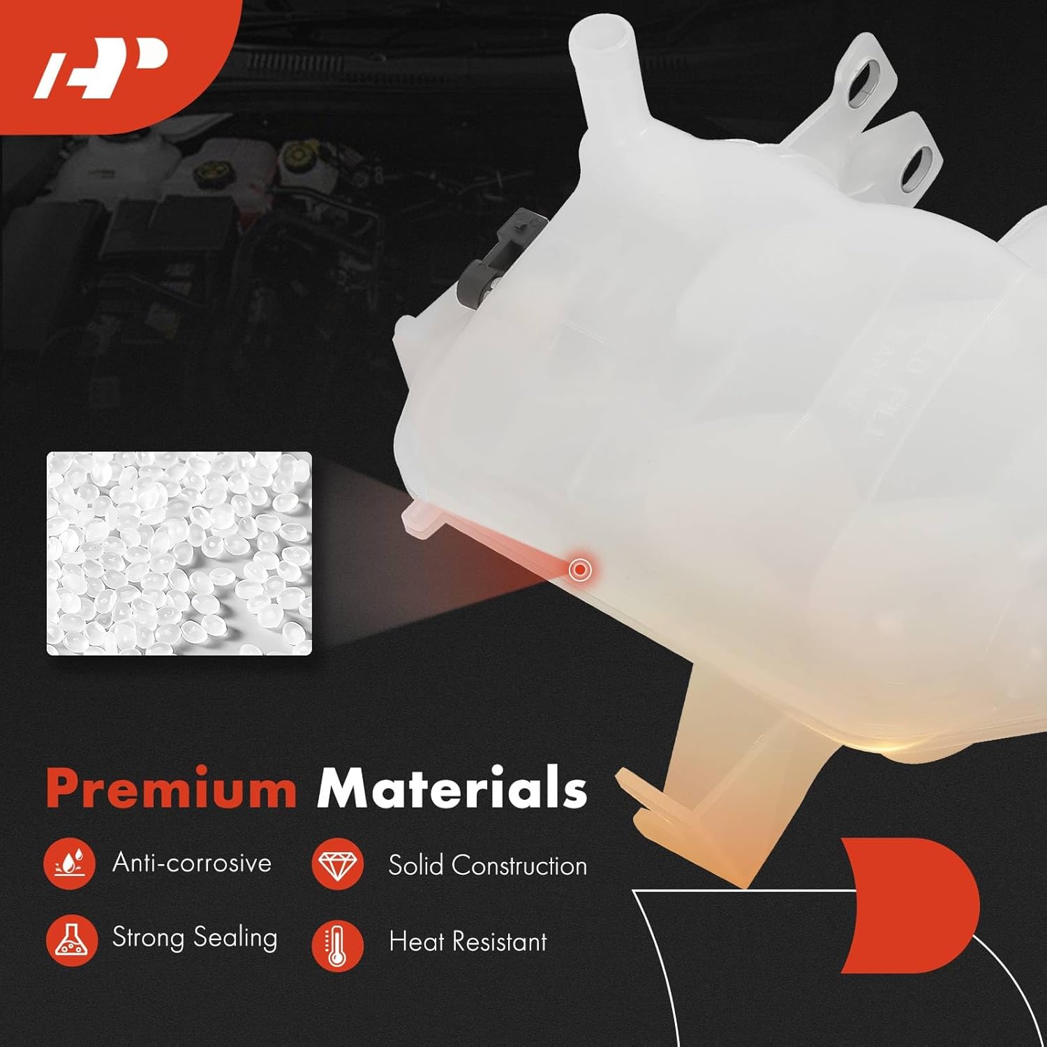 A-Premium Coolant Recovery Overflow Reservoir Tank - with Sensor - Compatible with Land Rover (L319) LR3 05-09, LR4 10-16 & (L320) Range Rover Sport 06-13, Sport Utility, Replace# PCD500030, PCF500011