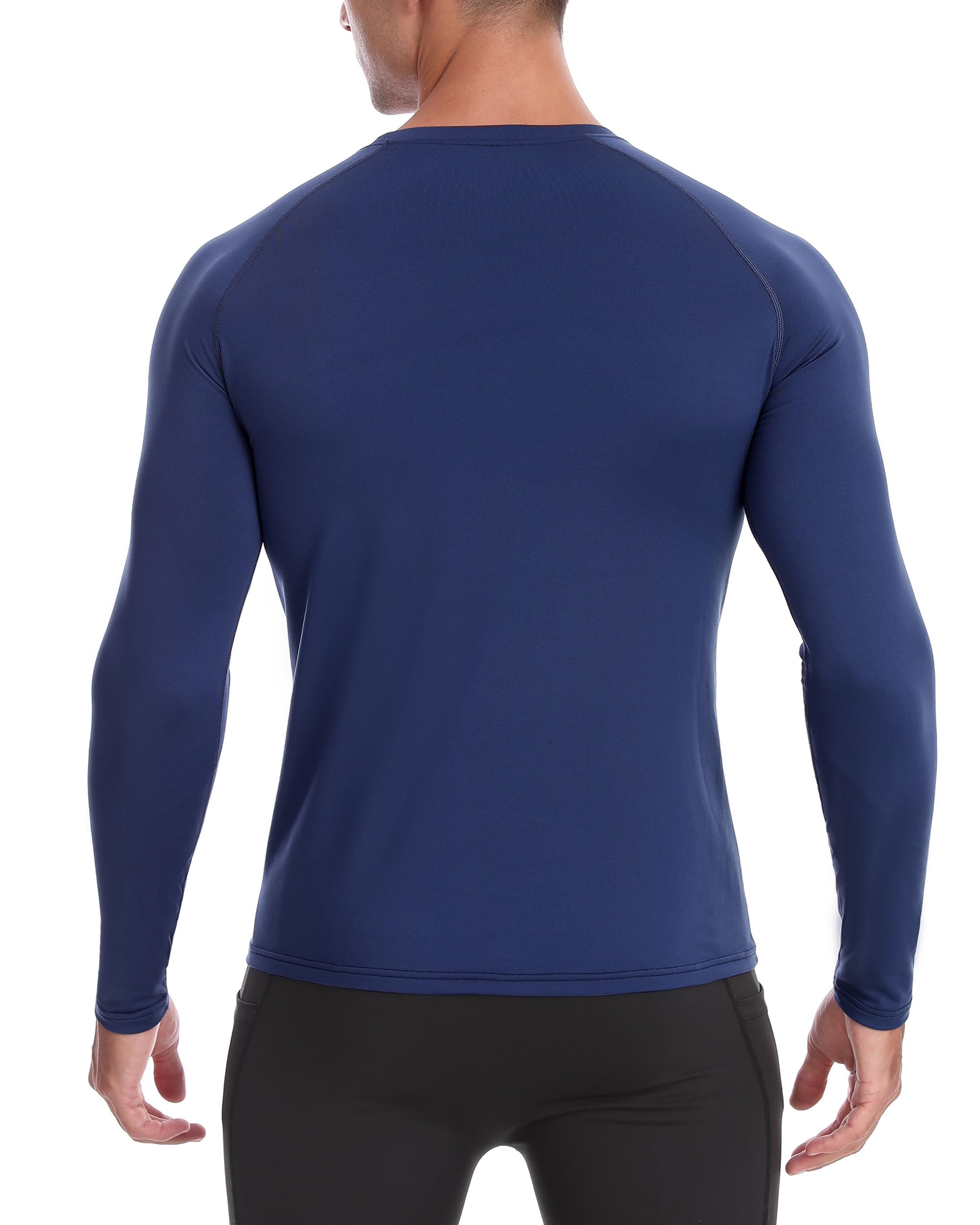Camicie termiche a compressione da uomo, a maniche lunghe, foderate in pile, strato base atletico per correre con clima freddo