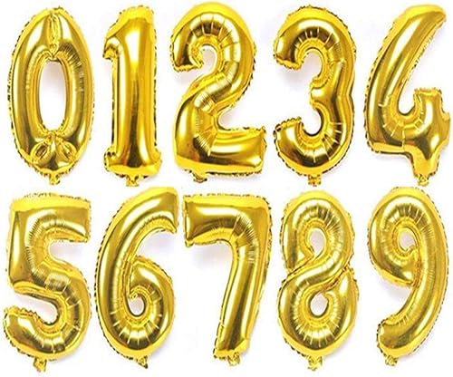 Miniatura 5 de Número de globos, globos de aluminio de oro rosa de 40 pulgadas, números Mylar 0-9, decoraciones de fiesta de cumpleaños de números arábigos