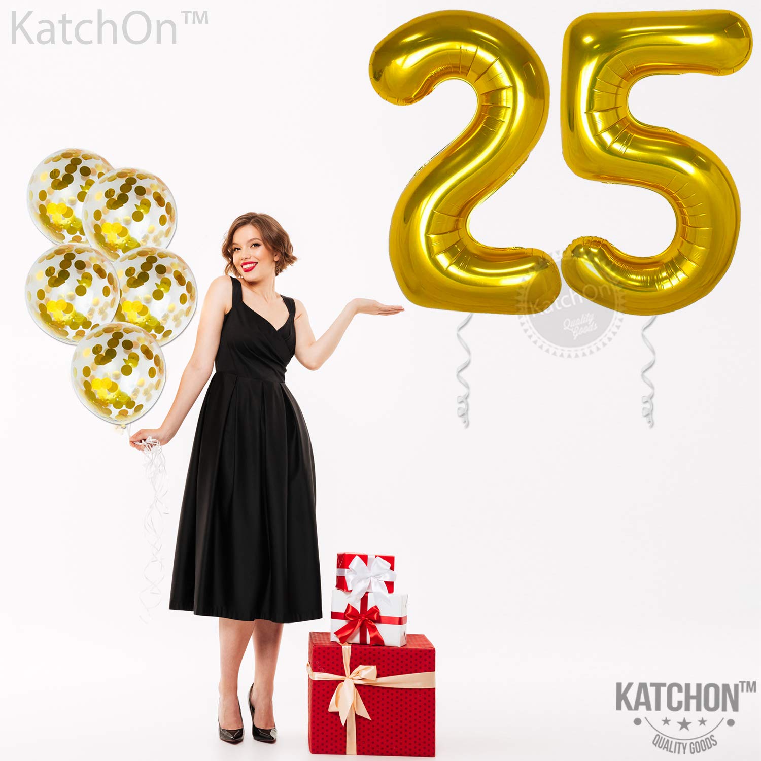 Buy Big Gold 25 Balloon Numbers 40 Inch 25 Birthday Balloons With