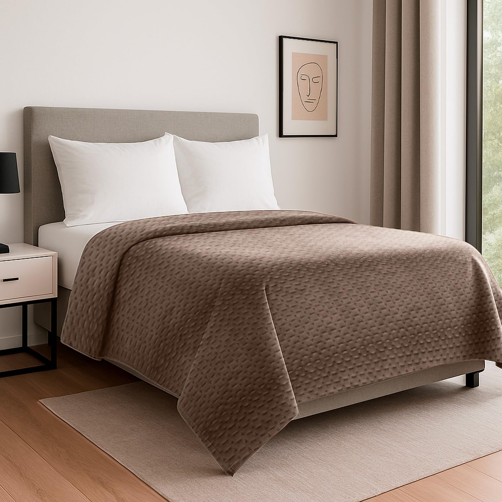 PARAMAISON Copriletto Reversibile Singolo, Velluto/Microfibra, Ipoallergenico, 100gr/mq | 150x270 cm Blu
