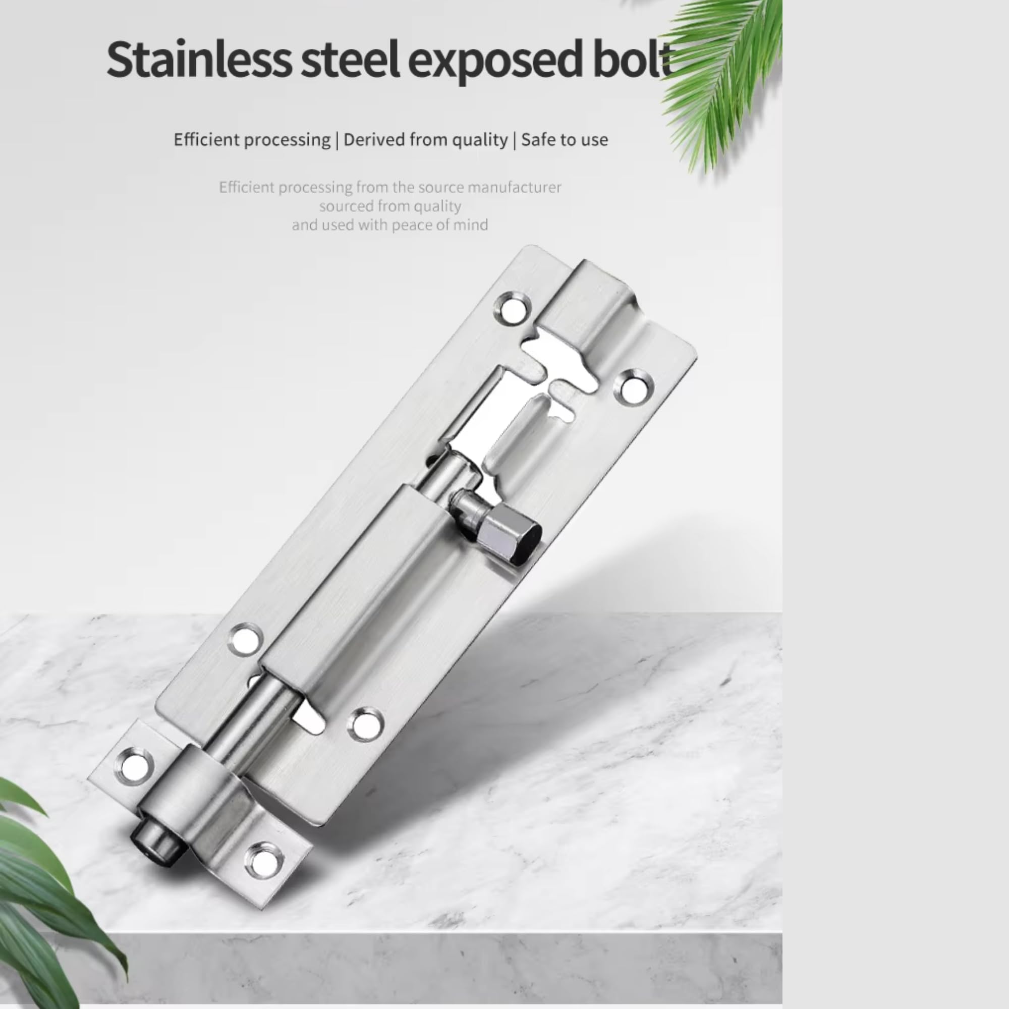 2 Pack 3" Chrome Slide Door Bolts, Stainless Steel Barrel Latch Locks for Shed Doors Bathroom, and Gates - Image 4