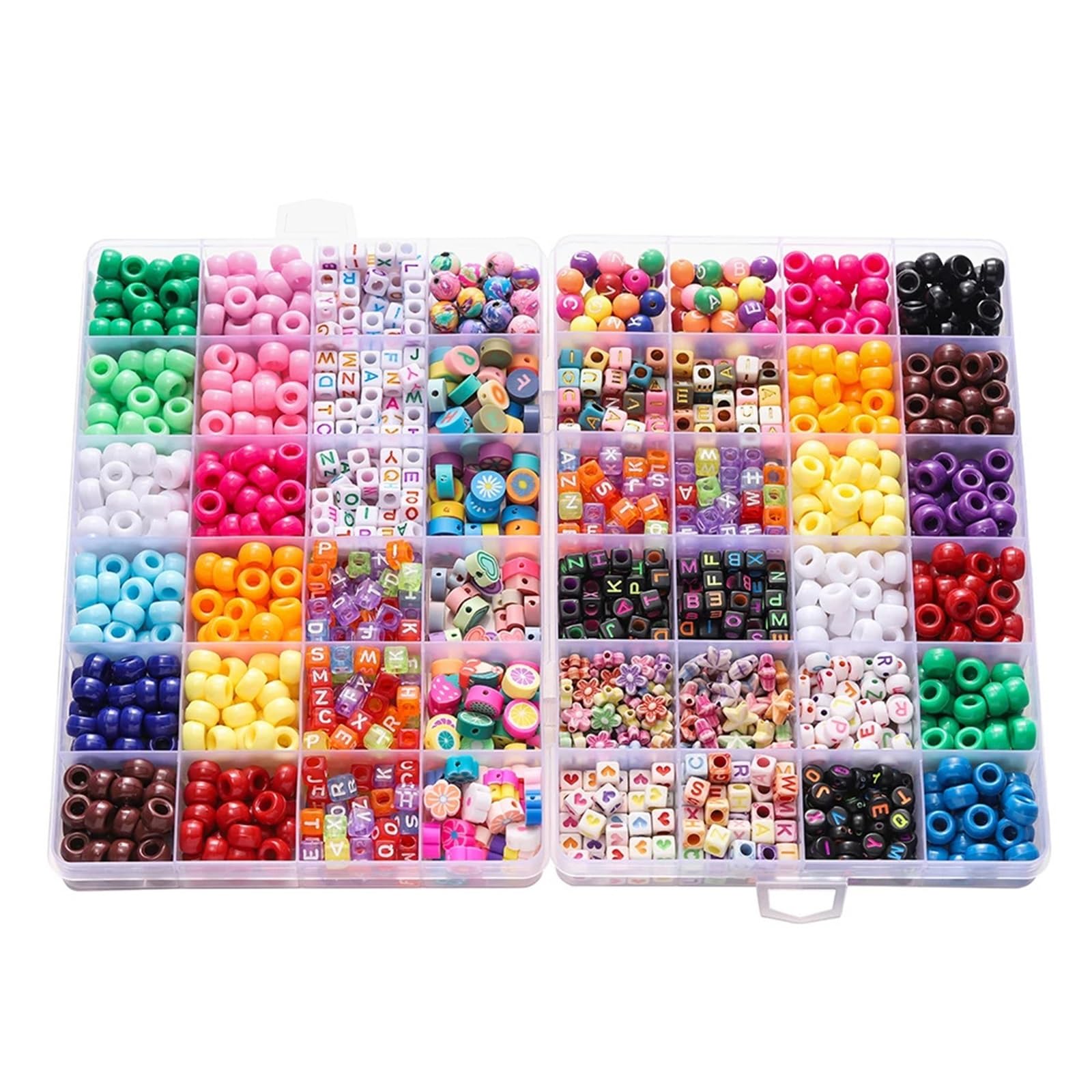 Kit Per Creare Braccialetti 650 pezzi/set 24 colori perline con lettere set materiale distanziatrici sciolte fai da te gioielli braccialetti collane accessori(Color 2)