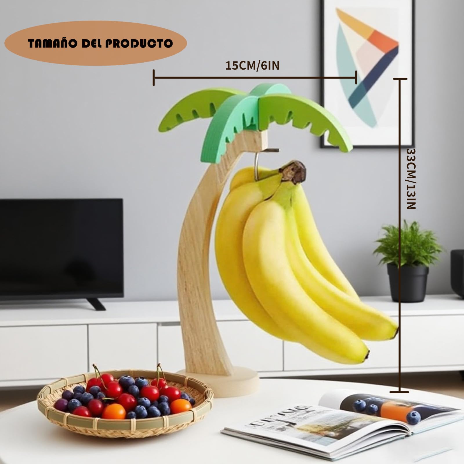 Supporto per banane, in acciaio inox, durevole, per banane e altri