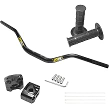 32mm 1-1/4" Handlebar & Clamp Conversion Kit w/Grips | Upgrades Any 7/8" Mount to Fat Bar System | Fits CRF KLX YZ KX RMZ TRX YFZ & Most Dirt Bikes & ATVs Black
