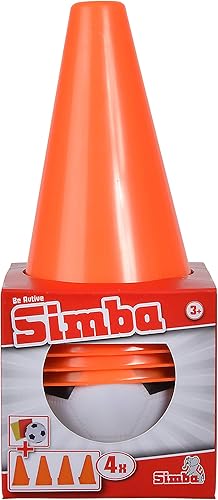 Miniatura 3 de Simba Juguetes  Juego de 4 conos de fútbol cada uno Altura 6.69 pulgadas, 1 bola D 3.54 pulgadas, 1 tarjeta amarilla y 1 roja,