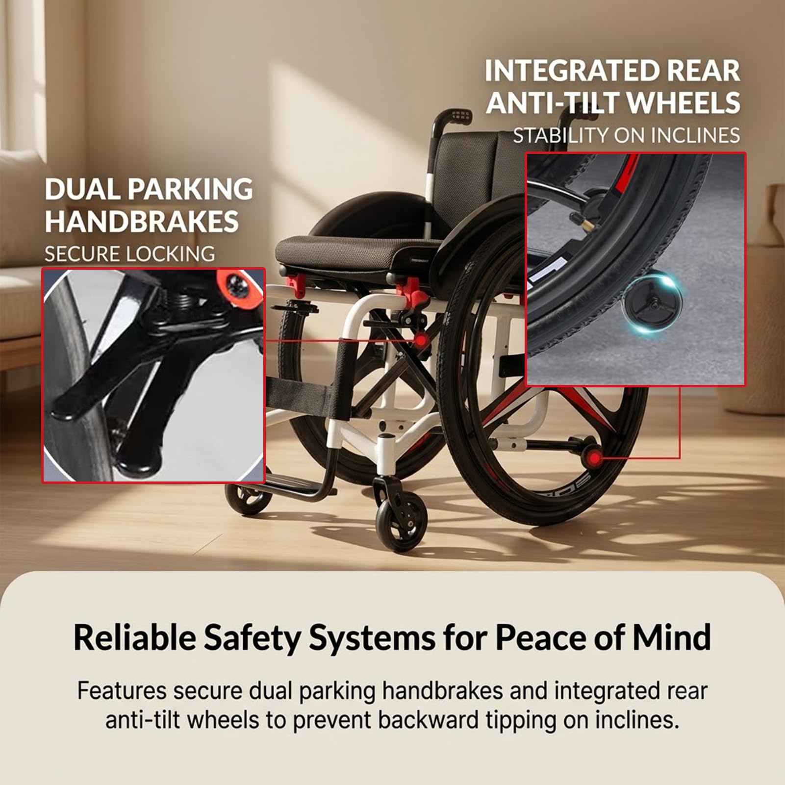 Silla de Ruedas Deportiva Plegable Aluminio 14kg para Viajes y Exterior (A,Seat width 42cm)