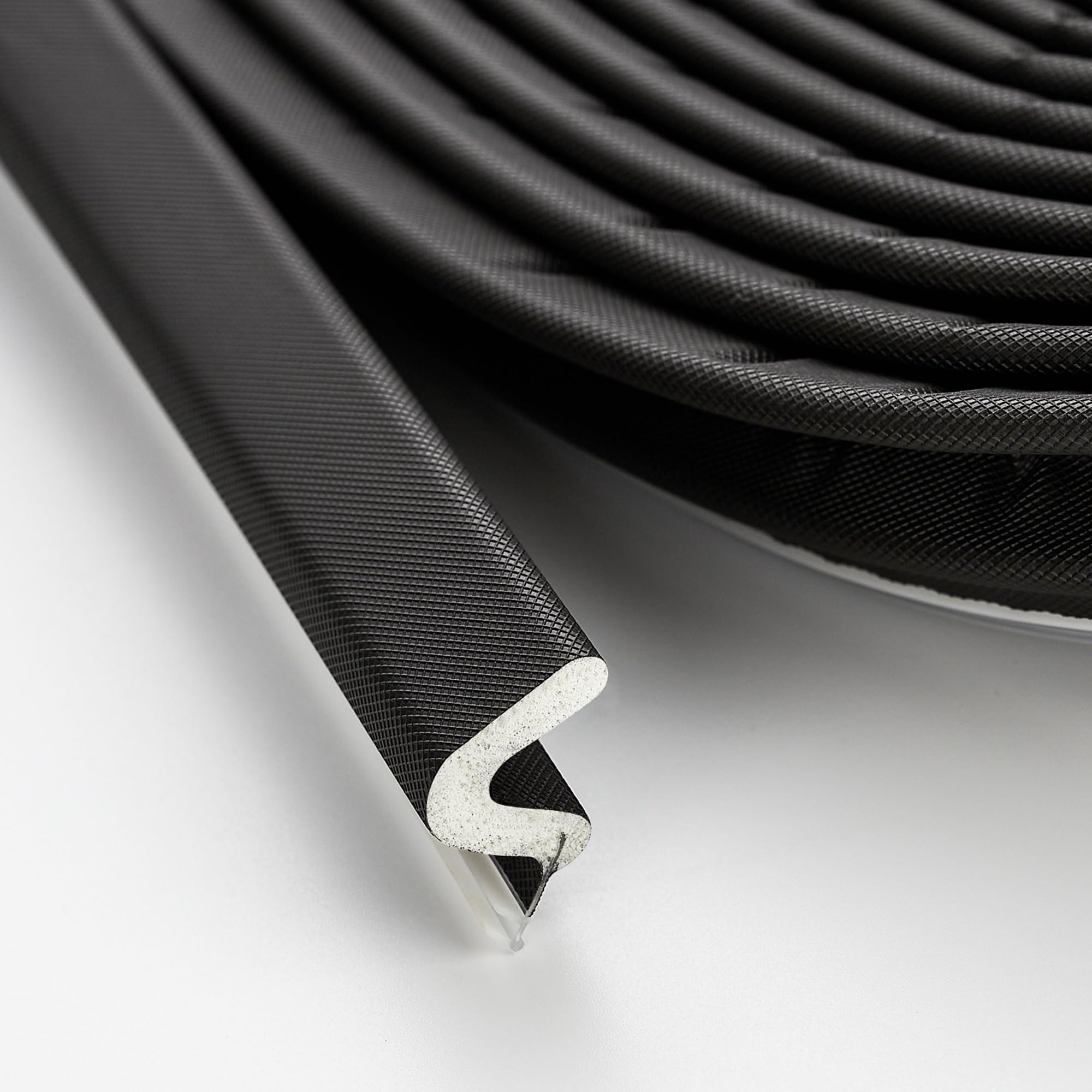 Ravinte Weather Stripping Door Seal Strip Soundproof "Q" Foam Weather Stripping for Door Frame, Exterior Door Weather Stripping for Large Gap, Easy to Install(Black, 50FT)