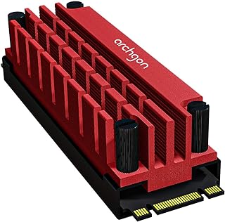 Archgon M.2 2280 PCIe NVMe SSD対応 専用放熱 アルミ合金製 ヒートシンク パッド サーマル パッド付き 冷却ヒートシンク HS-1110-R (赤)