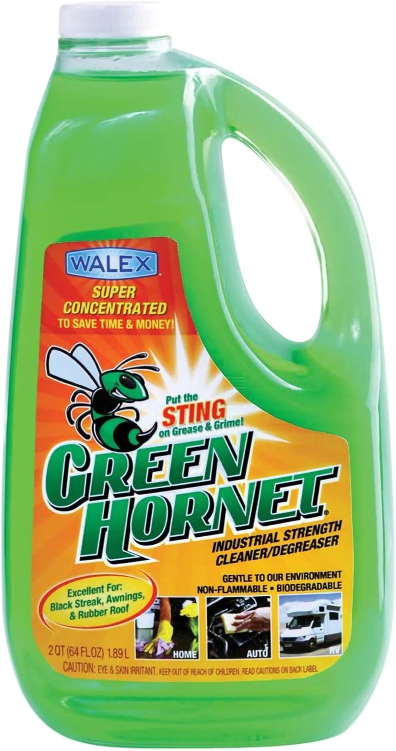 Walex Green Hornet Heavy Duty Degreaser Cleaner Multi-Purpose for Car, Home, RV Awning, Shower, Rubber Roof, Black Streak Remover, GH64OZ, 64 oz.