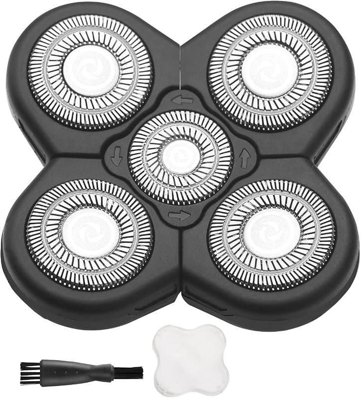 Cabeça de reposição MAWAER para barbeador elétrico com 5 lâminas, MB-001, com capa e escova — 1 unidade