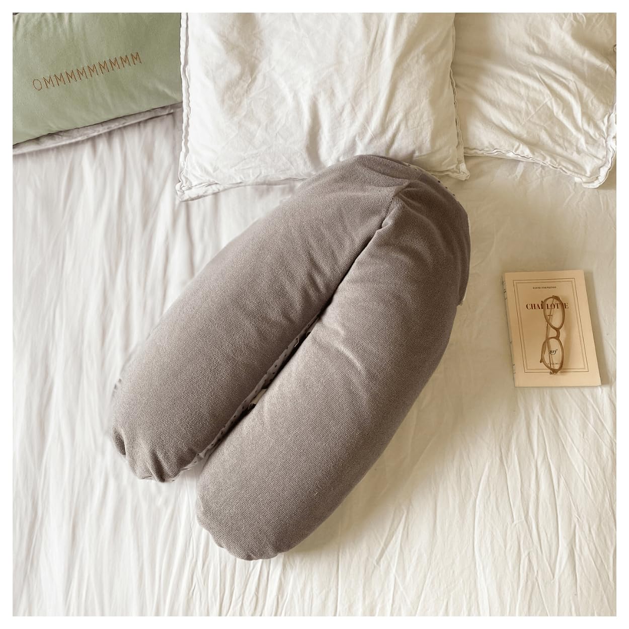 Coussin de maternité et d'allaitement éponge gris/étoiles