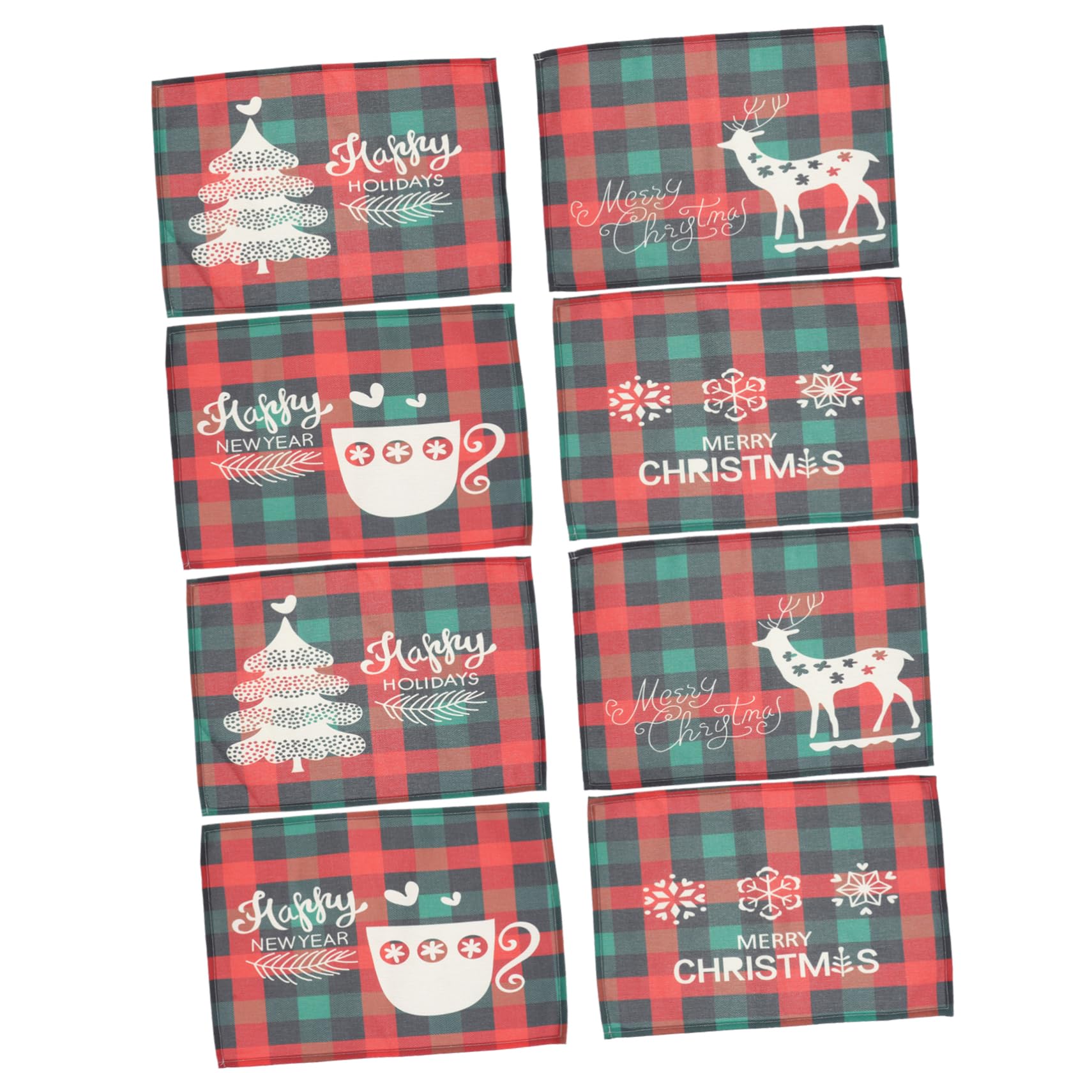 Cabilock 2 Set Tappetino Natalizio Piastre Di Ricarica Ghirlanda Tovaglia Natalizia Tovaglie Natalizie Arredamento Del Ristorante Rifornimento Della Festa Di Natale Stoffa Rosso 8 Pezzi * 2
