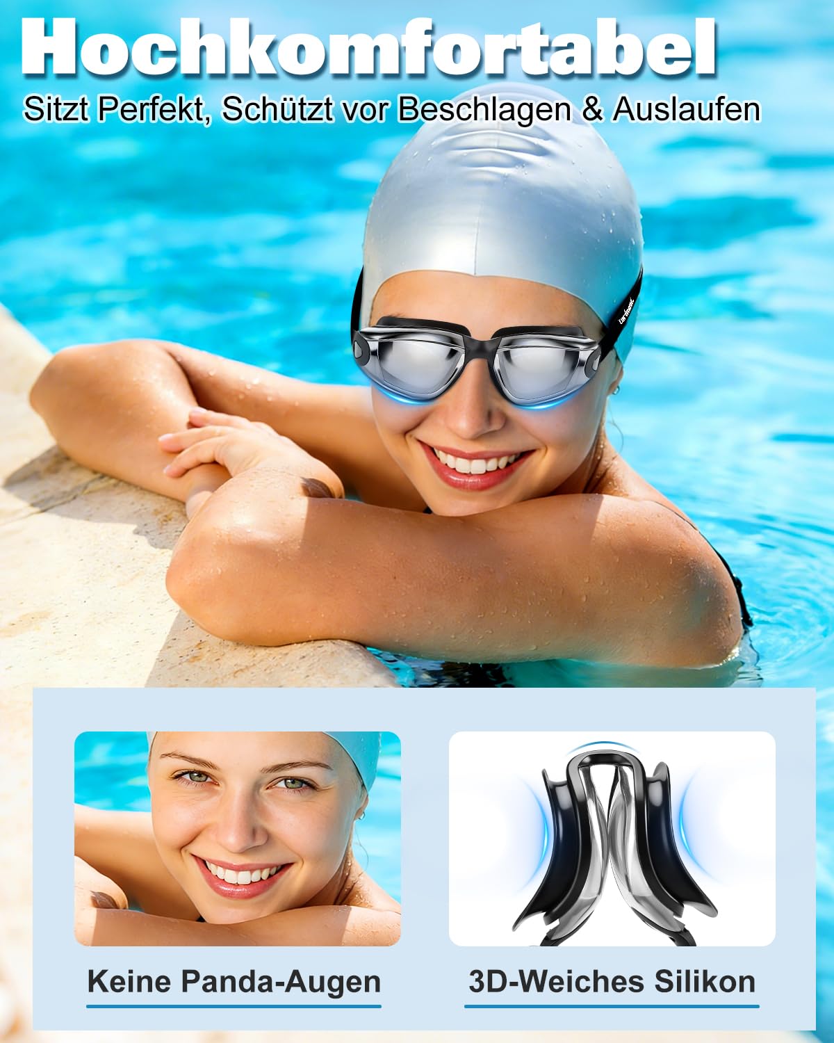 Zerhunt Schwimmbrille für Herren Damen Kinder,Taucherbrille Erwachsene Antibeschlag und UV Schutz,Wassersport Schwimmbrillen Swimming Goggles Geschenke für Männer Frauen Mädchen Jungen 10+