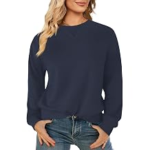 Elesomo Womens Sweatshirts Cotton Crew Neck Casual Long Sleeve Pullover Tops