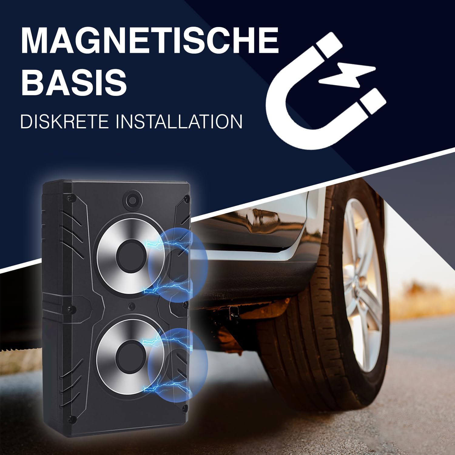 GPSLive 104 PRO Magnetisch GPS Tracker Auto, Wohnmobil, KFZ | Einfache Installation | Livetracking mit App | Keine SIM benötigt | GPS Tracker GPS Sender | Peilsender