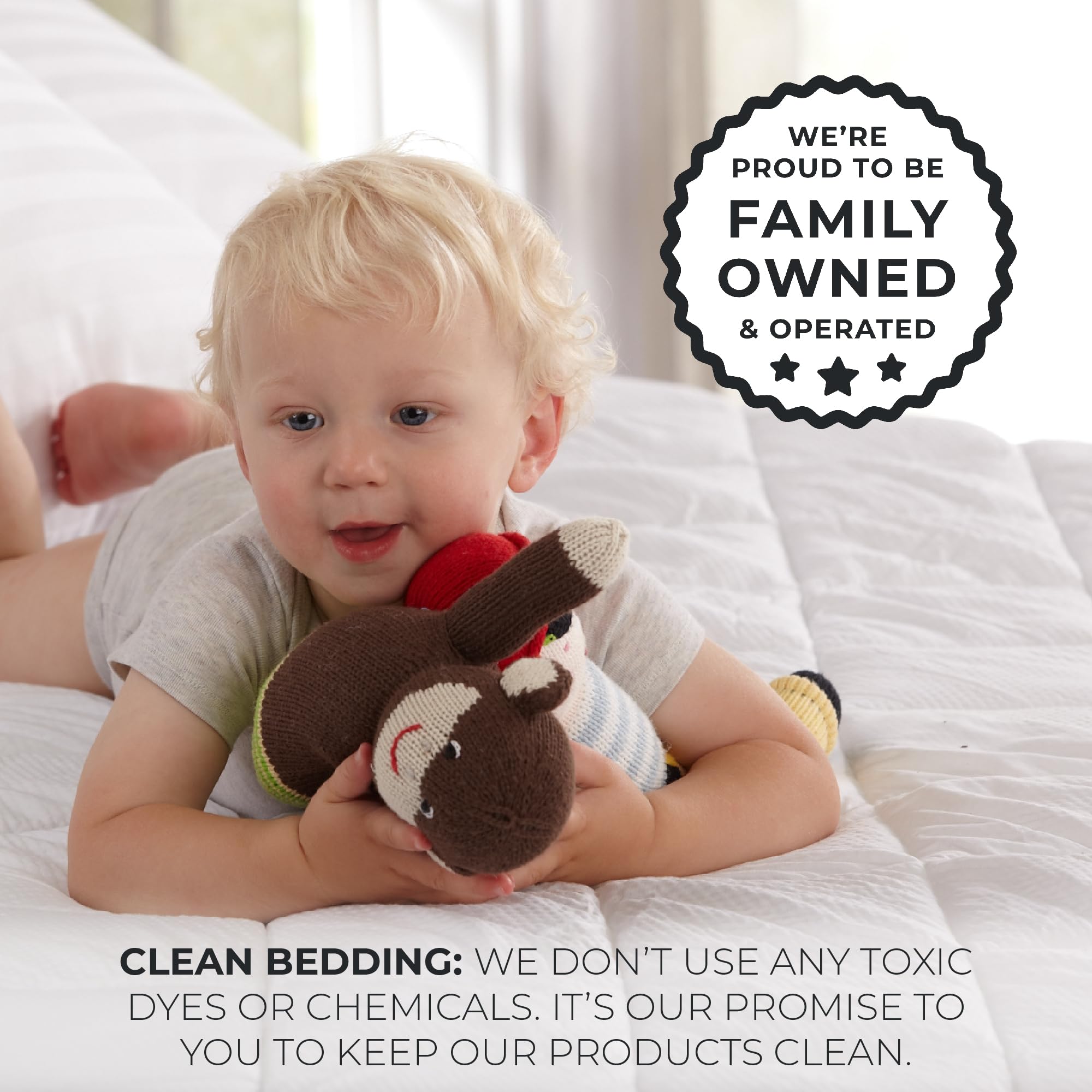 Great Bay Home Full Cooling Mattress Topper. Thick, Elastic Corner Mattress Pad. Ultra-Soft Cooling Pillowtop Mattress Cover & Protector. Fits Mattresses up to 18” (Full, Light Blue)