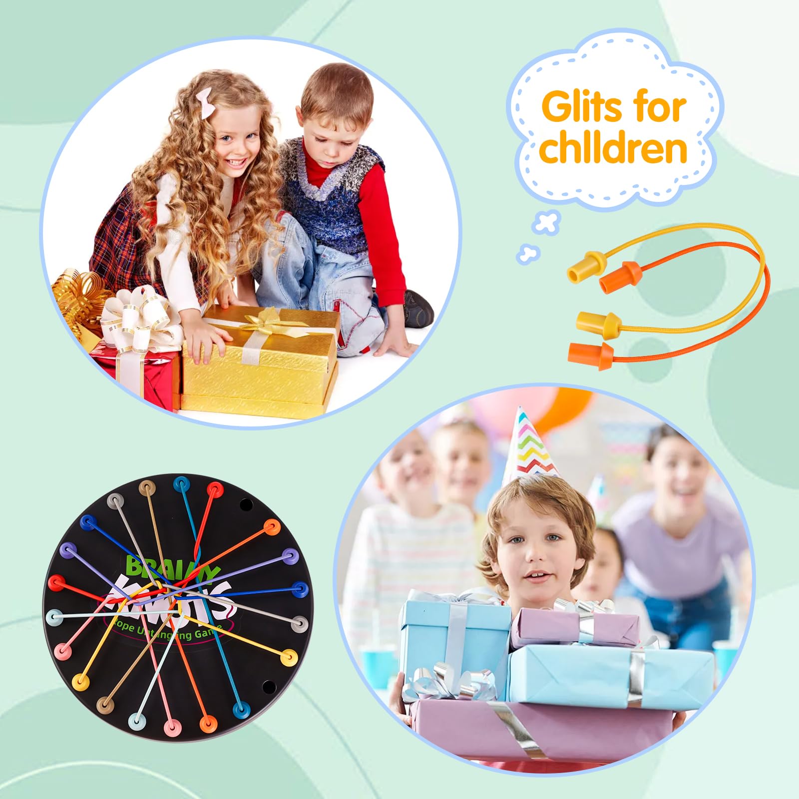 Brainy Knots Rope Untangling, Brainy Knots Rope Challenge Puzzle, Knot Logic Game Interactive Twisted Rompecabezas, Juego de Rope Challenge para Niños a Partir de 3 Años y Adultos