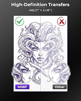 M08F-TATTOO ポータブルタトゥープリンタータトゥー転写紙10枚同梱 Amazon.co.jp: Phomemo M08F タトゥーコピー機 コピー機本体